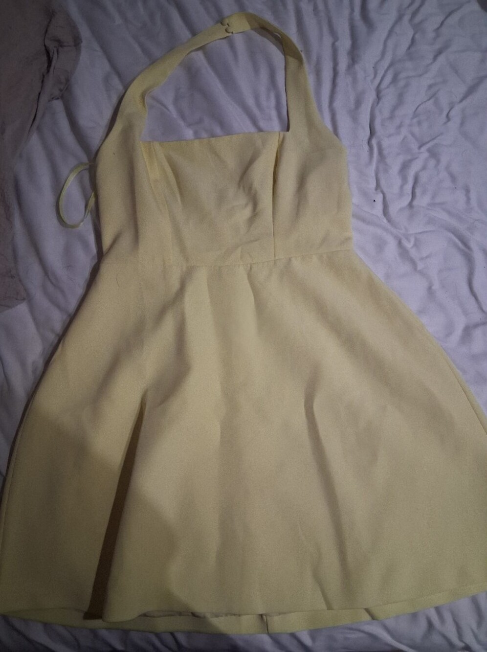 Women's Yellow One-Shoulder Fit & Flare Dress
